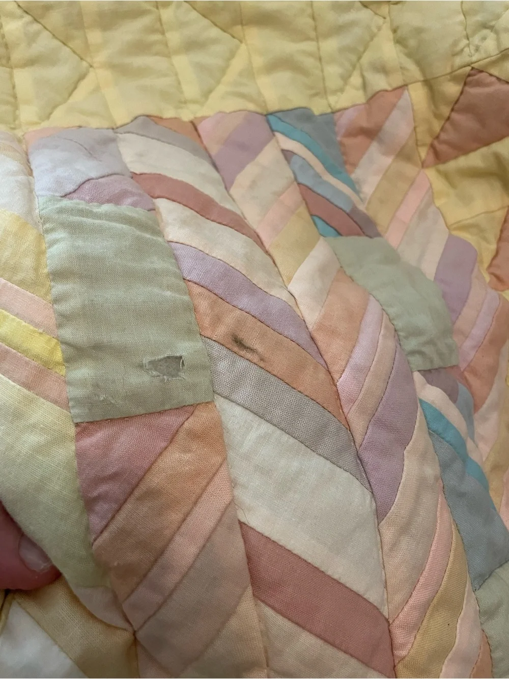 Pastel Patchwork Quilted Throw - Soft Multicolor Pastels